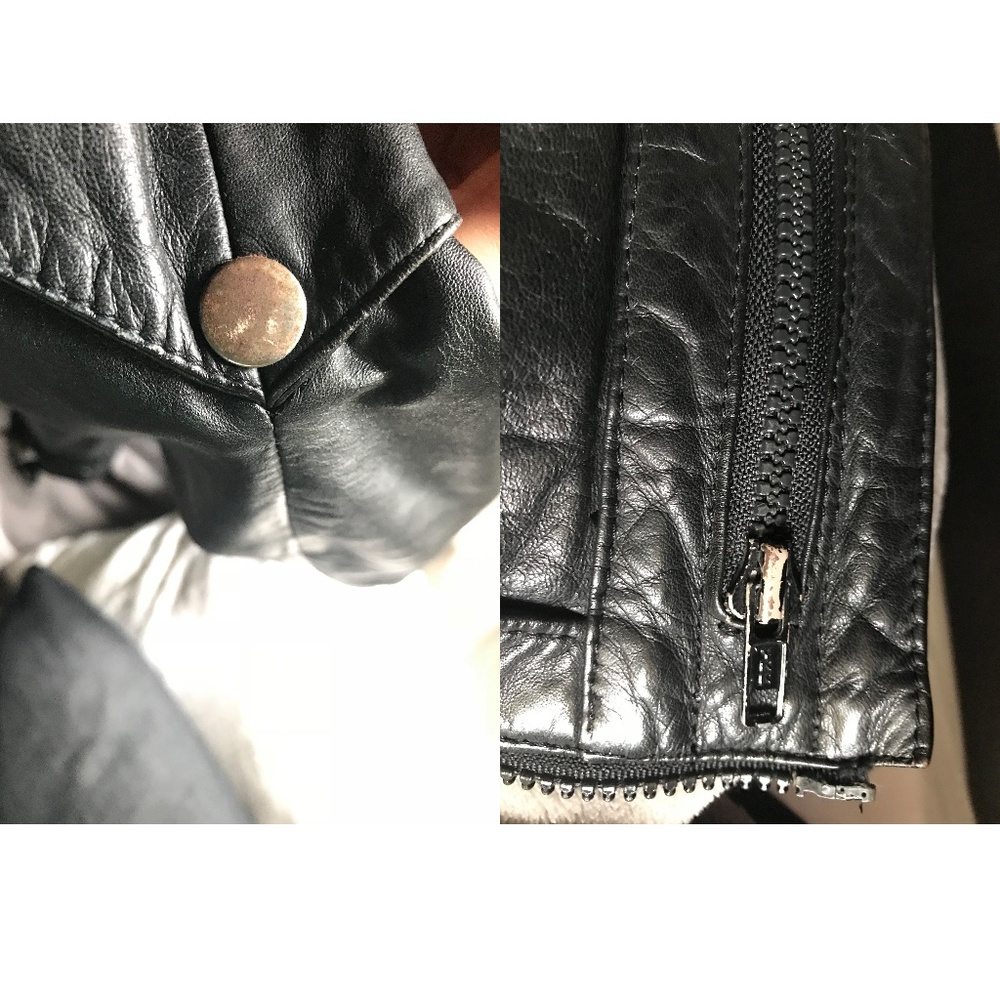 80's Vintage Leather Biker Jacket - Picture 8 of 8